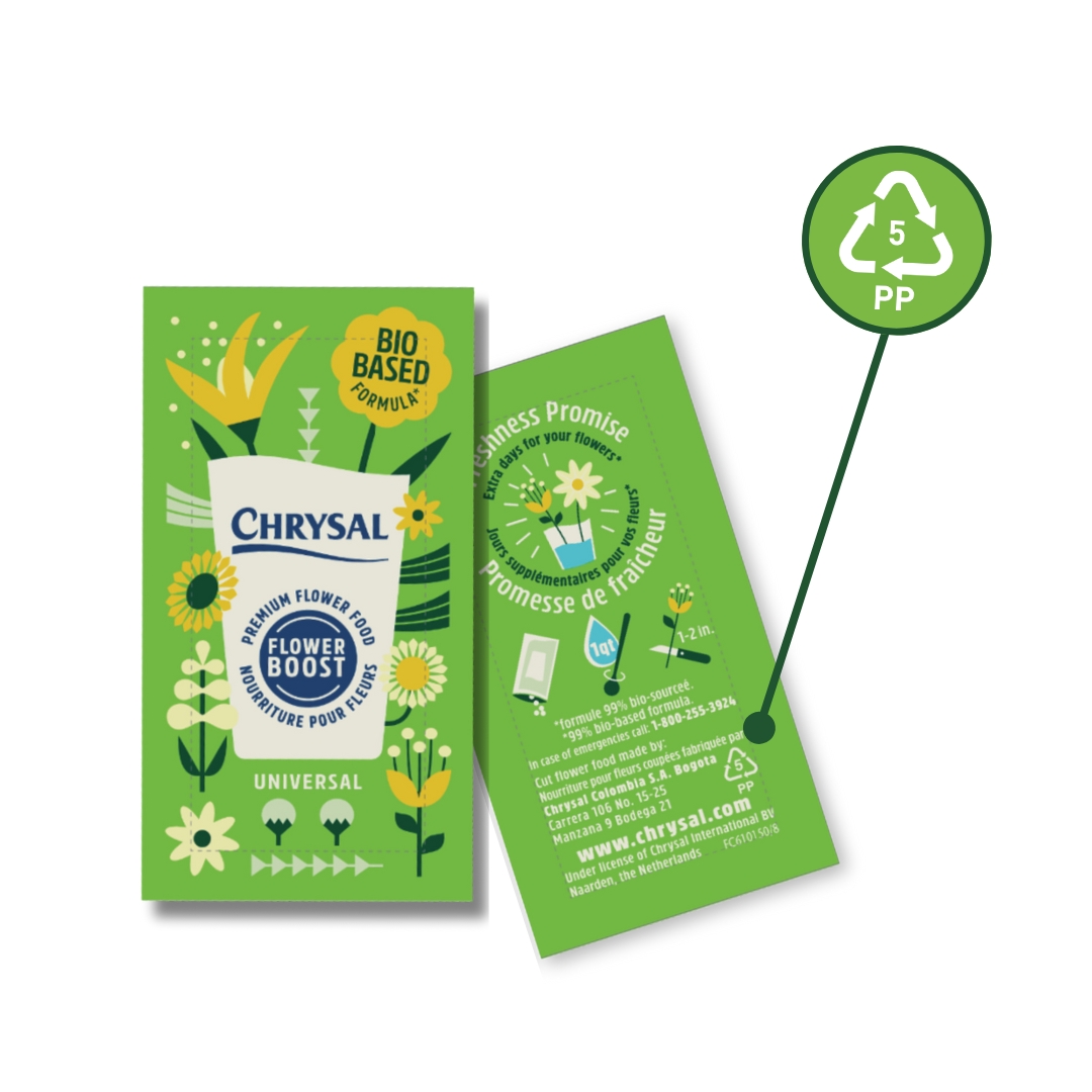 Chrysal Universal Bio-Based Recyclable Plastic Powder Sachet - 1000 ct